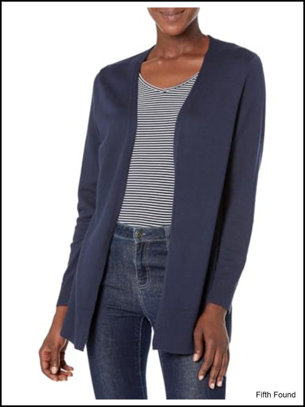 Lightweight Long-Sleeve Open-Front Long Cardigan Sweater Regular Fit